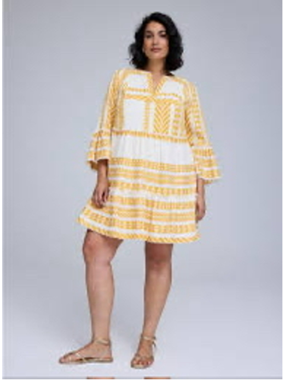 Torrid Belle Isle Bell Sleeve Embroidered Mini Dress Size 3 22-24 Boho Vacation